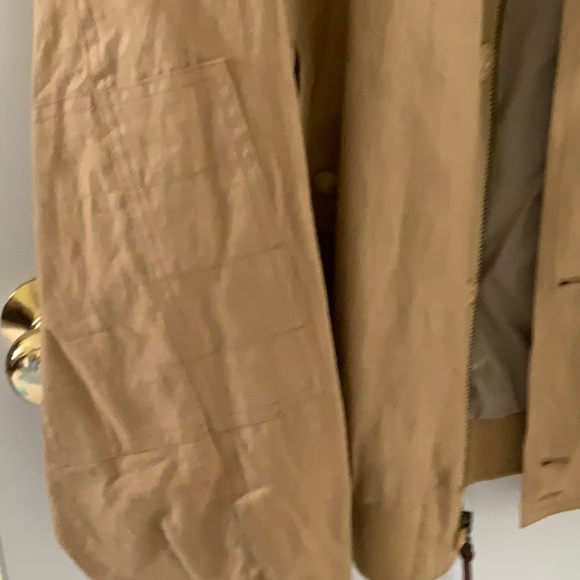 NWOT Tommy Hilfiger Men’s Linen Bomber Jacket. Caramel color. Size Large - Picture 14 of 16